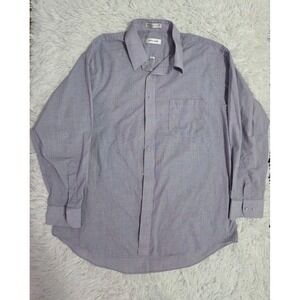 Pierre‎ Cardin Mens Dress Shirt Button Down Long Sleeve Large Purple 16-16.5-33